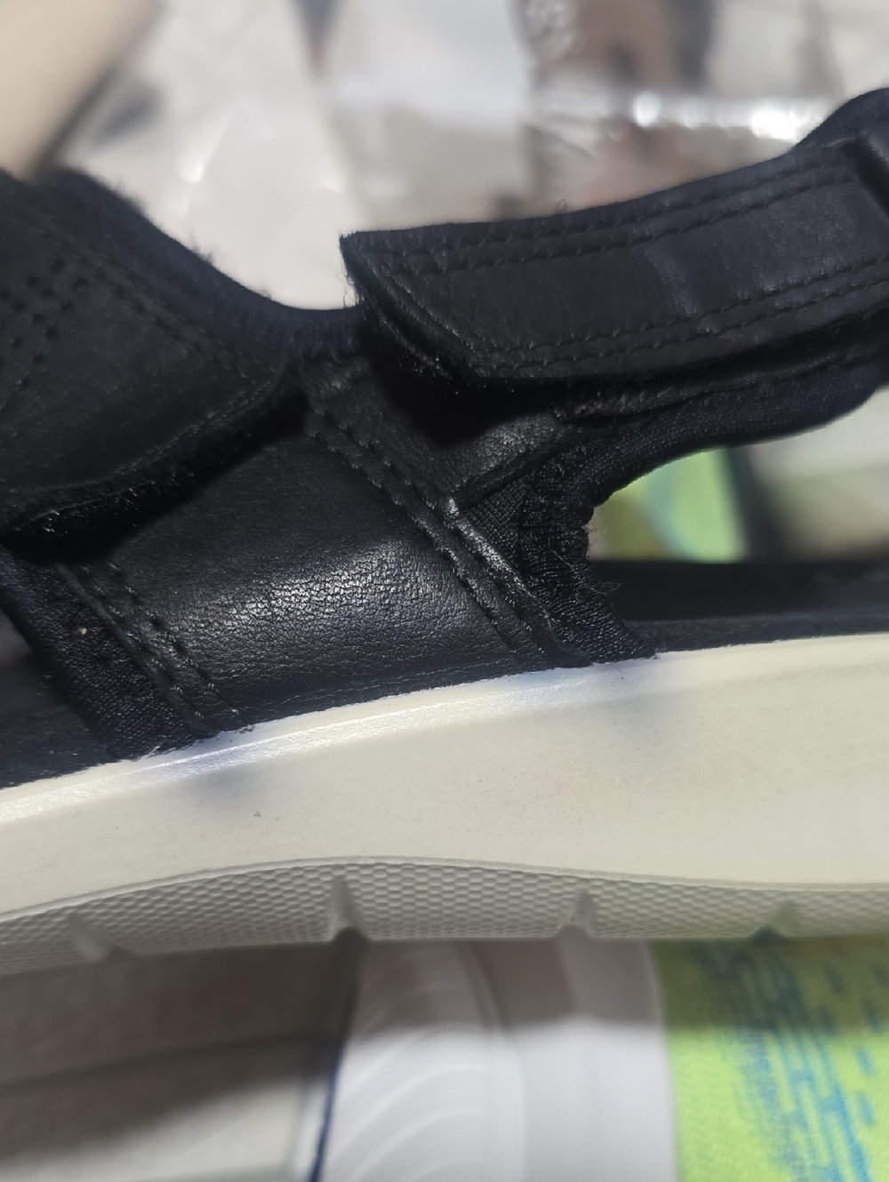 Ecco Black Platform Sandals with Adjustable Straps - Picture 6 of 7